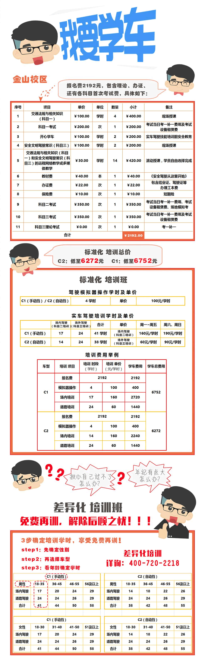 荣安驾校金山校区收费标准